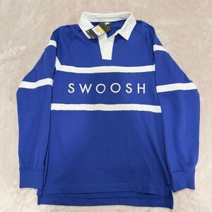 Classic Nike Swoosh Long Sleeve Polo Rugby Shirt Size S